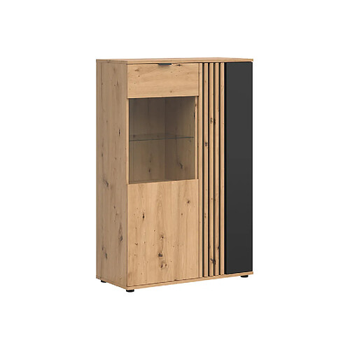 Pegane Vitrine-bibliothèque - Chêne