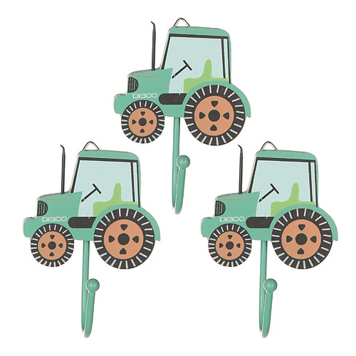 Sass & Belle Tracteur vert crochet mural (lot de 3)