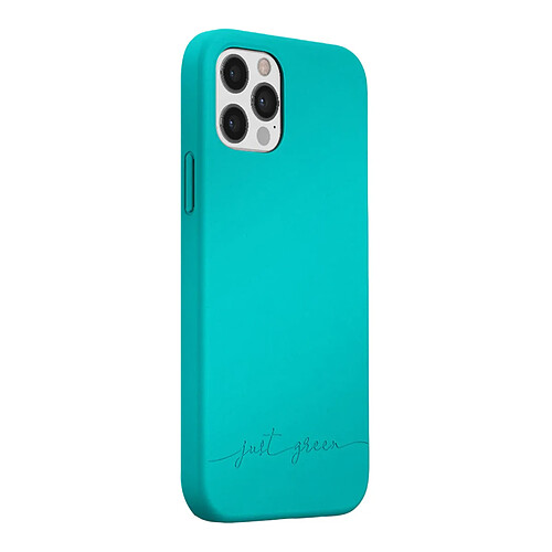 JUST GREEN Coque pour iPhone 12 Pro Souple Modèle Natura Turquoise