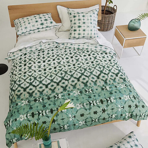 Designers Guild Housse de couette imprimée en percale de coton, KARAOSHI CELADON