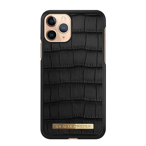 IDEAL OF SWEDEN Coque pour iPhone 11 Pro Modèle Capri Effet Cuir Croco Ultra-Chic Noir