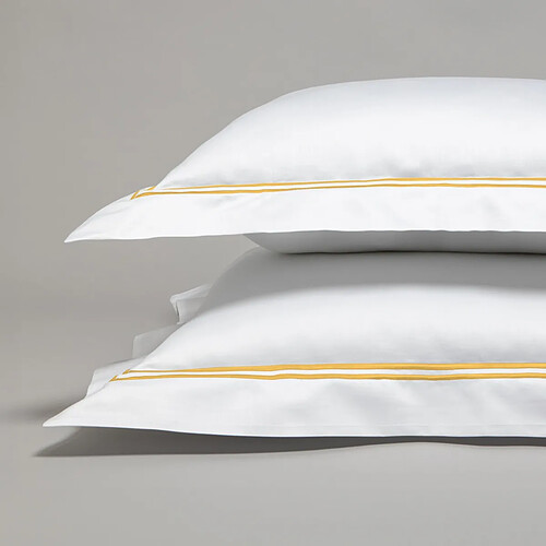Cotton & Co Taie d'oreiller en satin de coton égyptien 320 fils double bourdon or