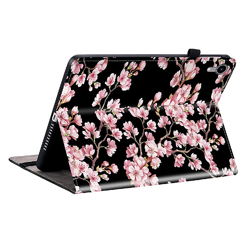 Housse pour iPad Mini 6 Motif Floral avec Support et Porte-Stylet TPU Souple, Rose