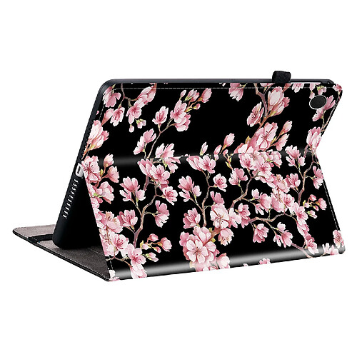 Housse pour Samsung Galaxy Tab A8 10.5 Motif Floral avec Support et Porte-Stylet TPU Souple, Rose