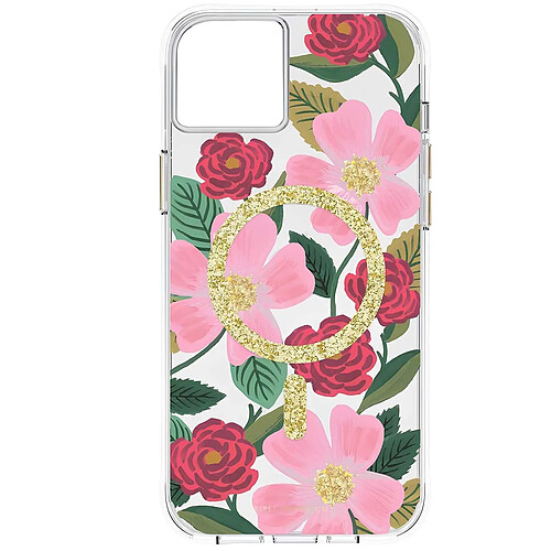 Rifle Paper Co. Rifle Paper Coque pour iPhone 13 / 14 MagSafe Motif Floral Roseraie Antimicrobienne Rose