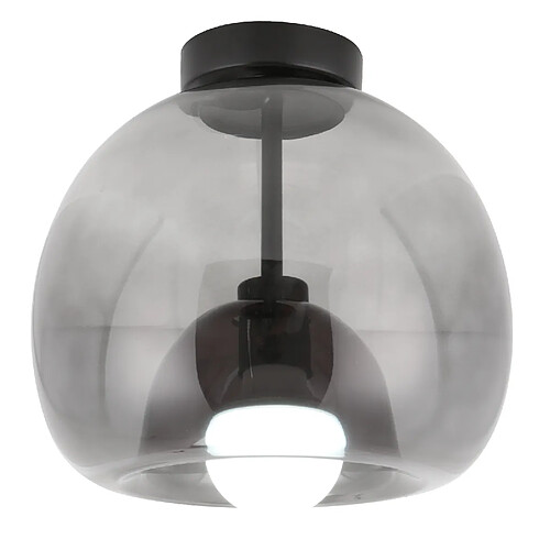 STOEX Plafonnier En Verre Lampe De Plafond Rond Plafonnier Rétro Lustre Moderne E27 Noir
