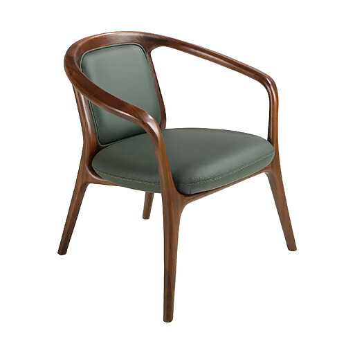 Angel Cerda Fauteuil en similicuir vert foncé