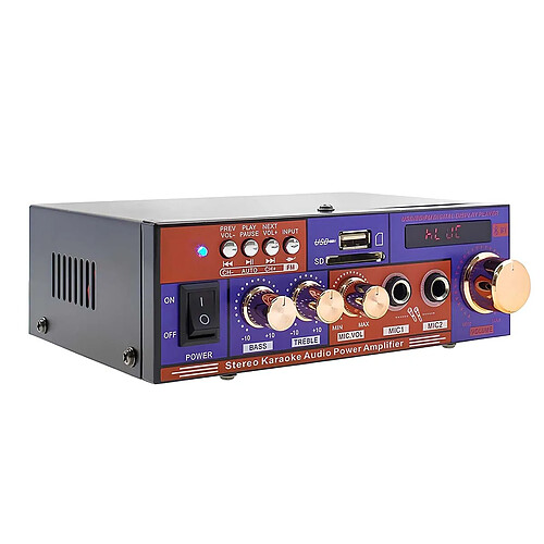 Avizar Amplificateur Audio Stéréo Multifonction Bluetooth USB SD FM Violet