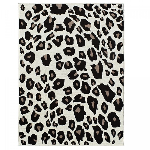 UnAmourDeTapis tapis chambre 80x150 LYN1 LEOPARD Beige et marron motif félin tacheté