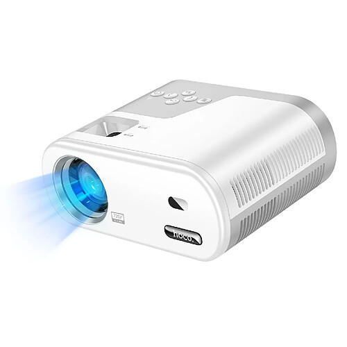 Hoco Hoko Vidéoprojecteur Android HD 720p WiFi Bluetooth HDMI avec Applications Streaming Blanc