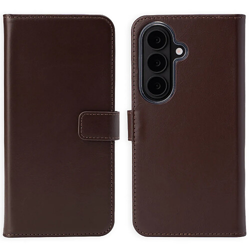 Selencia Étui portefeuille en cuir véritable pour Samsung Galaxy S26 - Marron