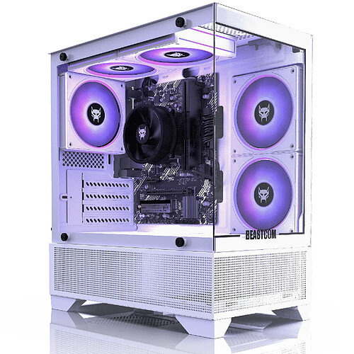 BEASTCOM Q3 Essential Gaming Blanc, AMD Ryzen 7 5700G 8X4.60GHz, 4K Vega, 16 Go RAM, 1 To