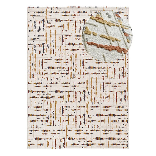 ATTICGO Tapis géométrique à relief AMARA crème/multicolore 133x190 cm