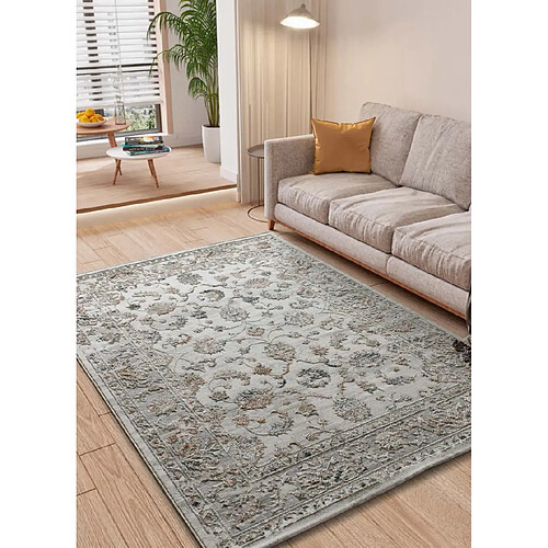 ATTICGO Tapis vintage á relief KEOPS beige/rouille/bleu 154x230 cm