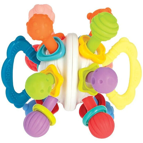 Anneau de dentition NUBY - Twist Ball - Avec Hochet - À partir de 3 mois - Multicolore
