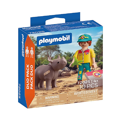Playmobil® 72025 Duo Soigneur et Rhinocéros Jeu 10 pièces