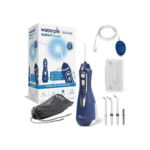 Waterpik WP-583 Irrigateur buccal sans fil rechargeable 3 niveaux de pression