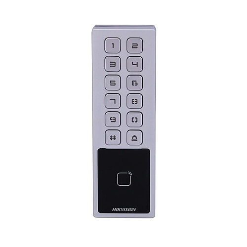 Contrôle d'Accès Hikvision DS-K1T805MBWX Carte MF et Code PIN IP65 IK08