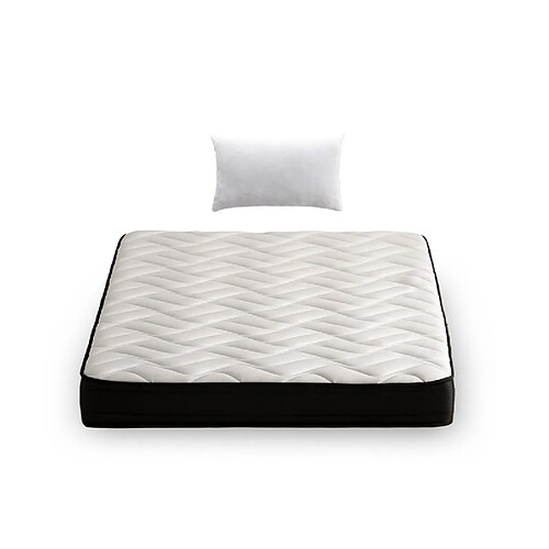 Dream&Co Pack Oreiller Fibre 2PCS de 70-75 + Matelas Viscoélastique 140x190, 21 cm, BAKU