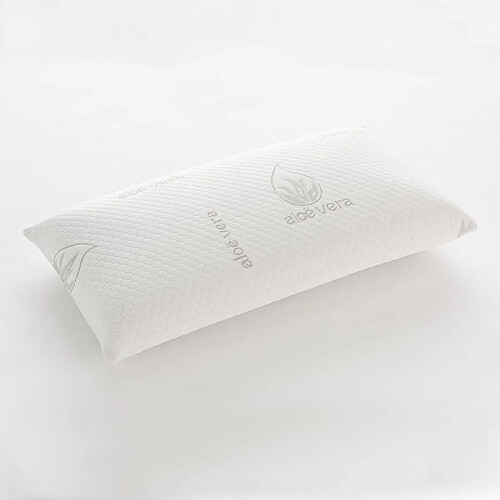 Dream&Co Oreiller viscoélastique Aloe Vera 80, fermeté moyenne, ergonomique et adaptable