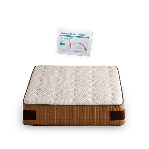 Dream&Co Pack Protège-matelas Coton 160 + Matelas PREMIUM Viscoélastique 160x200, 32 cm, PHANTASUS