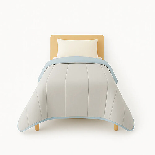 Mortreux Couette Gris Clair/Bleu Clair - Légère - 1 personne - 140x200 - 13241-5