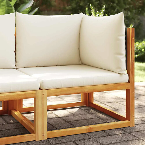 vidaXL Canapé d'angle de jardin avec coussins en bois d'acacia et rotin