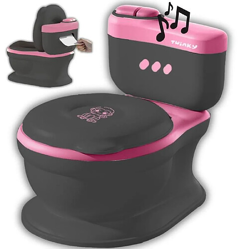 Twinky Pote Et Toilettes Enfant 3 En 1 Noir Et Rose