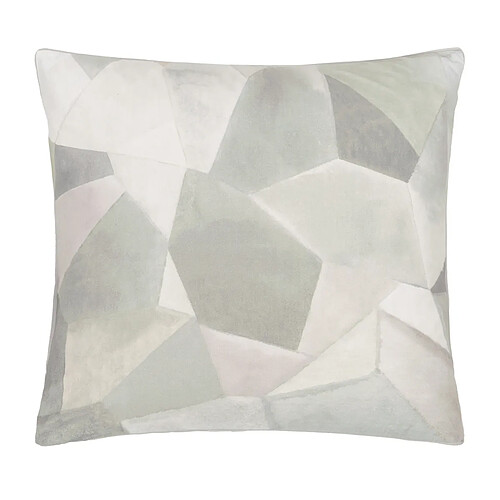 Designers Guild Taie d'oreiller imprimée en percale de coton, GEO MODERNE PEWTER