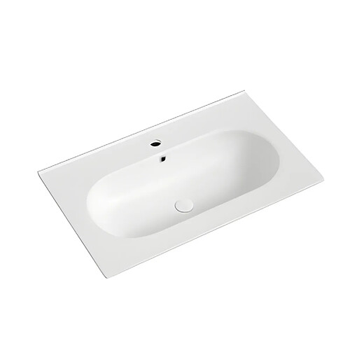 OTITEC Vasque à encastrer ovale - 80 x 46 cm - Blanc brillant - CLEA