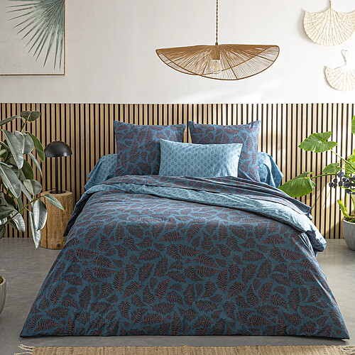 Origin Housse de couette en Bambou - 140 x 200 cm - Bleu Paon