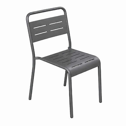 Concept Usine Lot de 6 chaises de jardin empilables gris foncé BERGAME