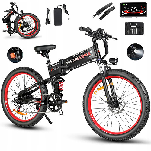 Vélo électrique samebike LO26 Plus,Moteur 1000W,Batterie 15Ah,Autonomie 100km,Shimano 7 V