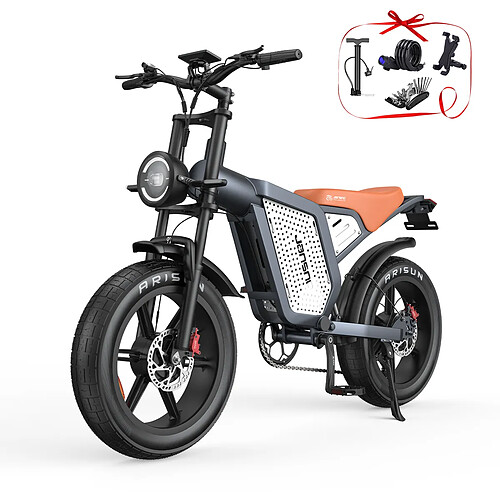 JANSNO Vélo Électrique Dual Moteurs 1500W,Batterie 48V 23Ah - Autonomie 100km,Shimano 7 Vitesses