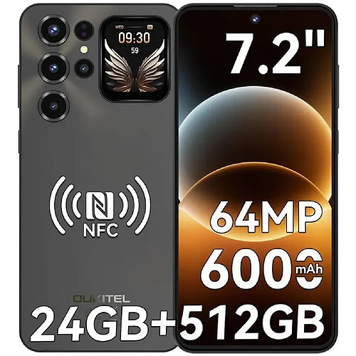 OUKITEL C68 Plus Telephone Portable, 24Go+512Go, 7.2" HD & 1.81" Smartphone Android 15