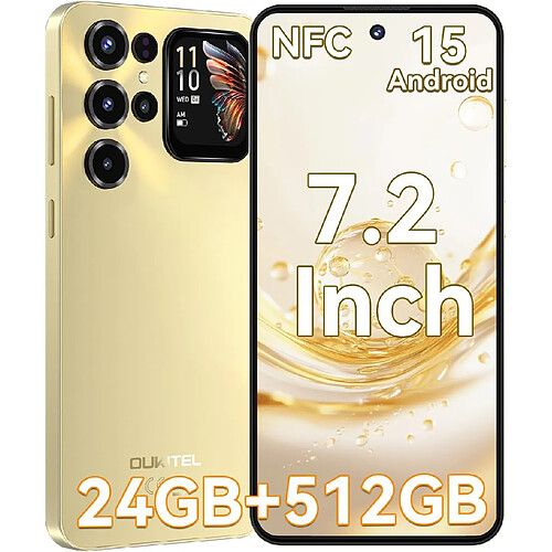 OUKITEL C68 Plus Telephone Portable, 24Go+512Go, 7.2" HD & 1.81" Smartphone Android 15