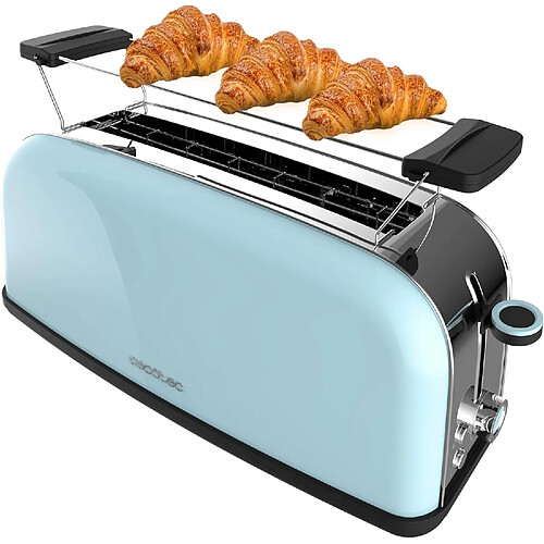 Cecotec Grille-pain Bleu Inox 1 Fente Longue 850W