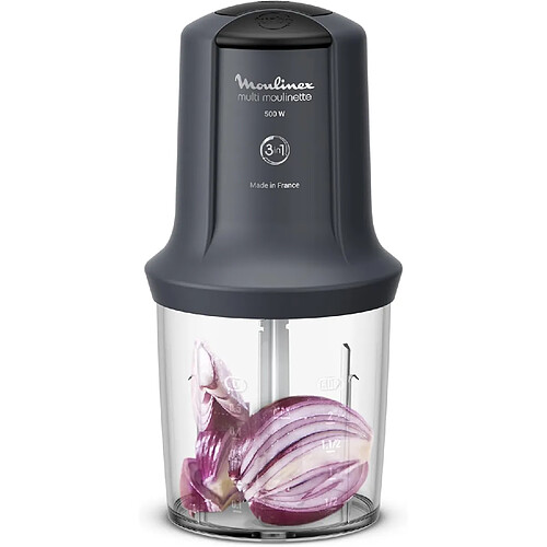 Moulinex Hachoir Électrique Multi Moulinette – 500W, 2 Vitesses, Gris Anthracite