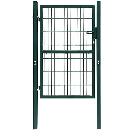 vidaXL Portail de clôture en acier 100x200 cm vert