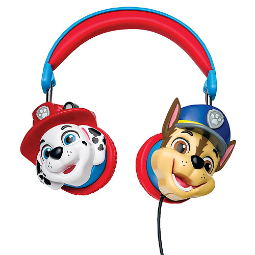 Lexibook Casque stéréo filaire pliable avec limitation de volume d'écoute La Pat ‘Patrouille 3D