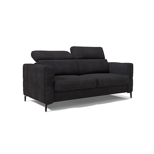 Divani.store Gardenia Canapé lit avec têtières réglables 198 cm (mat. 140x197) Noir
