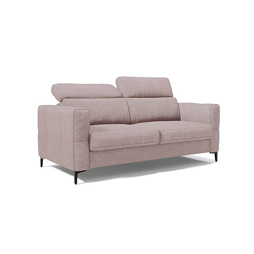 Divani.store Gardenia Canapé lit avec têtières réglables 218 cm (mat. 160x197) Rose
