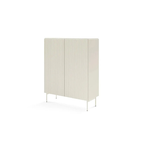 Casanova Commode 2 portes 98 cm pieds en métal - Blanc
