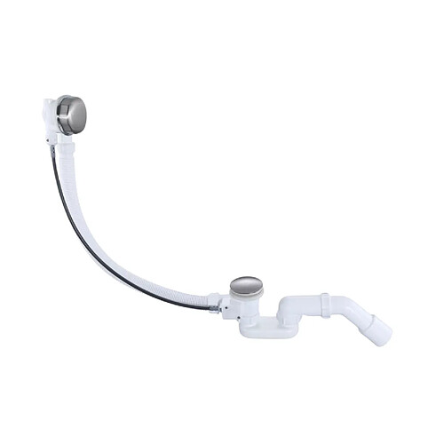 OTITEC Vidage baignoire avec trop-plein - Bonde chrome - Flexible