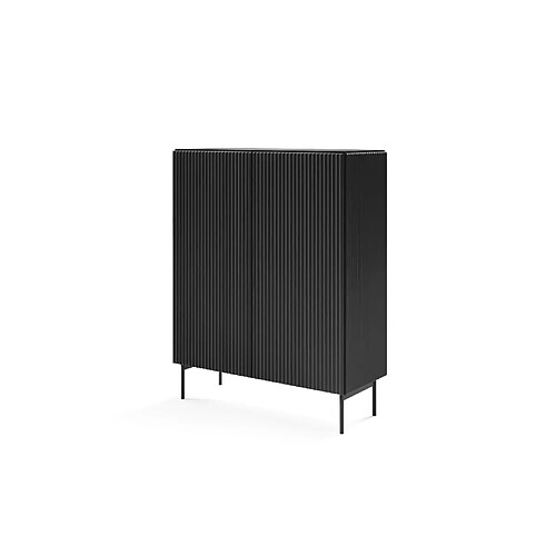 Casanova Commode 2 portes 98 cm pieds en métal - Noir