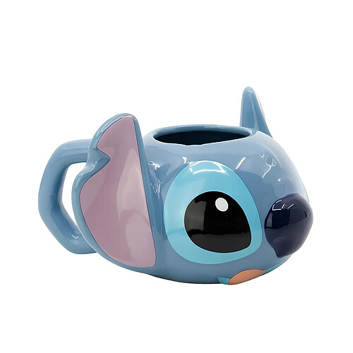 Disney Mug 3D en Céramique 375ml Stitch avec Coffret Cadeau Bleu / Rose