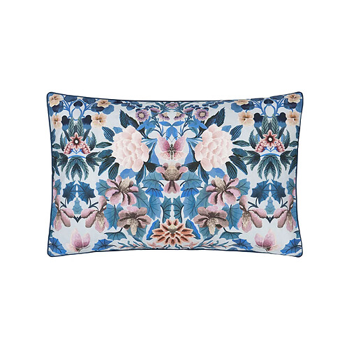 Designers Guild Taie d'oreiller imprimée en percale de coton, IKEBANA DAMASK