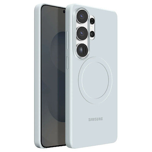Samsung Coque MagSafe pour Galaxy S26 Ultra en Silicone Magnet Cover Antichoc Bleu clair