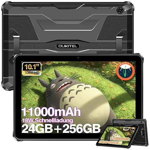 OUKITEL RT9 Tablette Robuste 24Go+256GO 11000mAh 10.1''HD Double SIM 4G