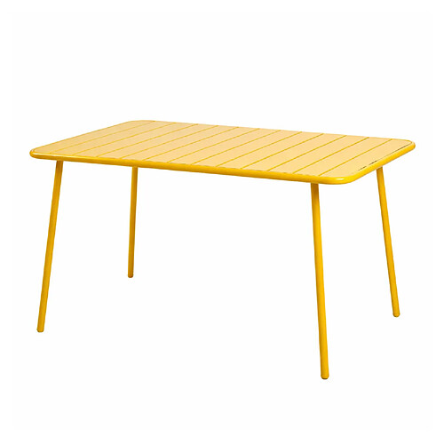Concept Usine Table de jardin 4 à 6 places 120cm jaune BERGAME